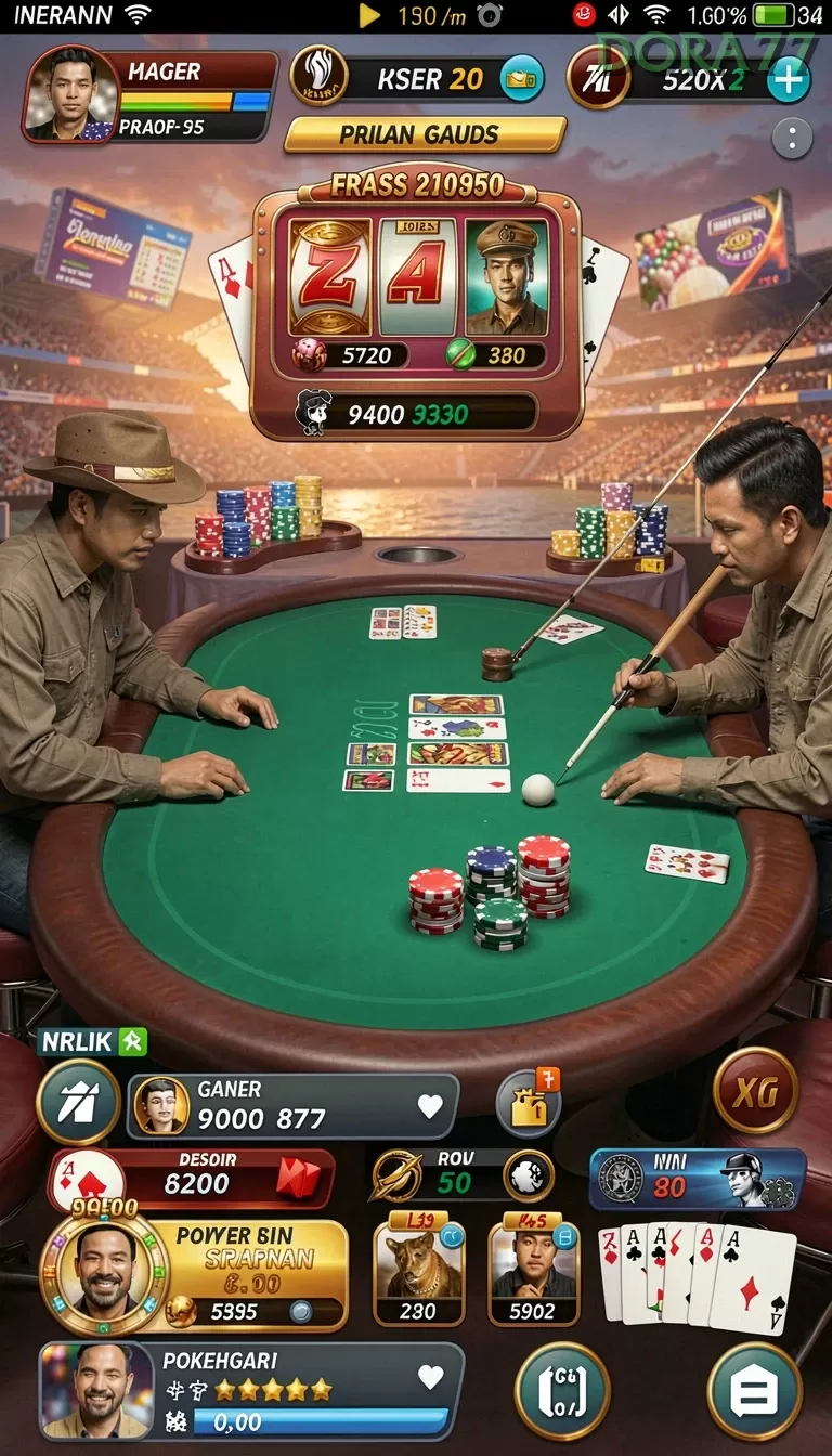 Cuplikan layar DAN777 — menu navigasi