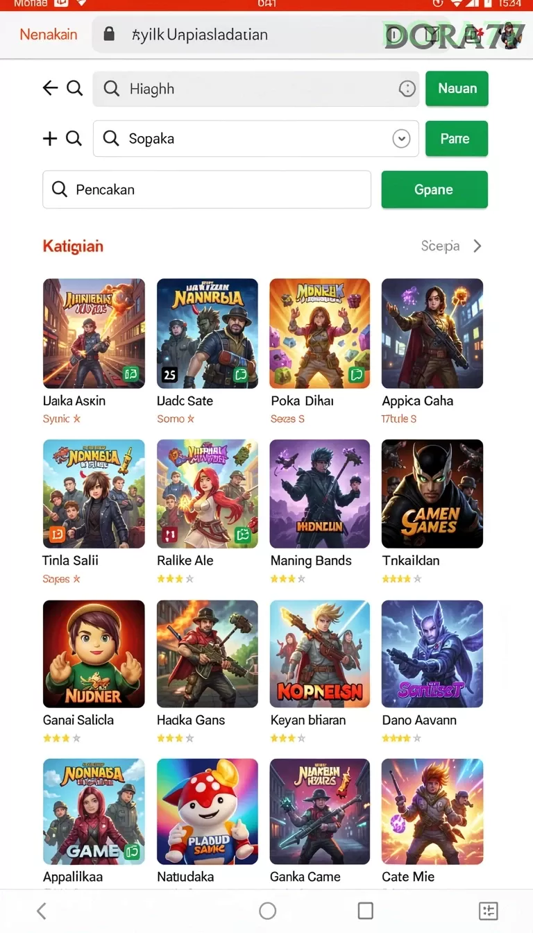 Cuplikan layar REJEKIGAMES — menu navigasi